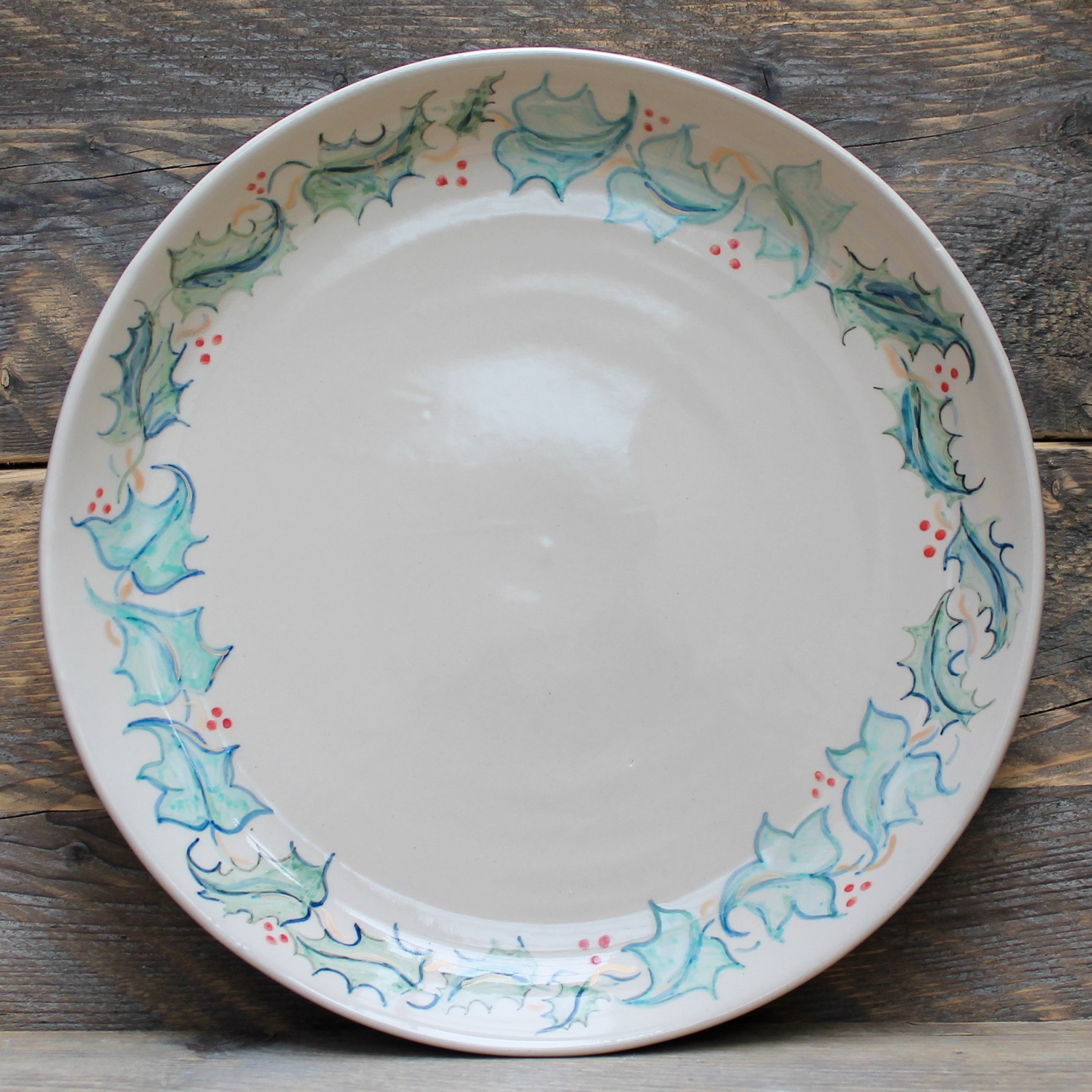Holly & Ivy Large Platter Grayshott Pottery